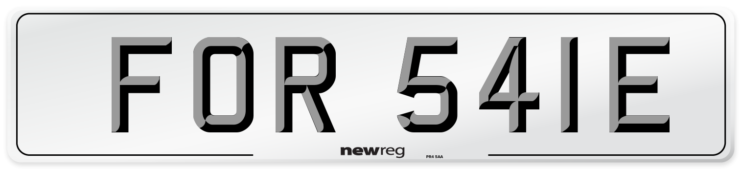 FOR 541E Number Plate from New Reg